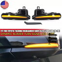 スモークシーケンシャル LED サイドミラーウインカー信号灯 16-21 トヨタ タコマ用 Smoked Sequential LED Side Mirror Blinker Signal Lights For 16-21 Toyota Tacoma