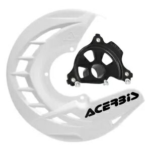 Acerbis X ブレーキ フロント ディスク カバー キット ホワイト w/ブラック マウント スズキ用 Acerbis X-Brake Front Disc Cover Kit White w/ Black Mount For SUZUKI