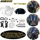 ホワイト ヘッドライト フェアリング スモーク フロントガラス ブラケット付き ハーレー ストリート ボブ FXBB /S用 White Headlight Fairing Smoke Windshield w/Bracket For Harley Street Bob FXBB /S