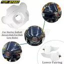 ソフテイル用ホワイトアッパー&ロワーヘッドライトフェアリングカバー フロントガラスブラケットセット付き White Upper&Lower Headlight Fairing Cover w/Windshield Bracket Set For Softail