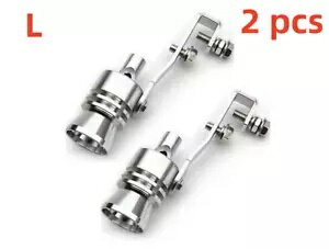 2 個シルバーターボサウンド排気ホイッスルブローオフバルブシミュレータウィスラー L 2 PCS Silver Tu..