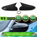 ペアグロスブラック OX ホーンリアビューミラーカバーキャップホンダシビック 2016-2021 Pair Gloss Black OX Horn Rear V...