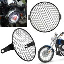 7 "オートバイヘッドライトメッシュグリルマスクプロテクターガードスクエアメタルカバー用 For 7" Motorcycle Headlight Mesh Grill Mask Protector Guards Square Metal Cover