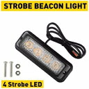 アンバー 4LED 車 トラック SUV 警告点滅危険ビーコン ストロボ ライト 12V バー Amber 4LED Car Truck SUV Warning...
