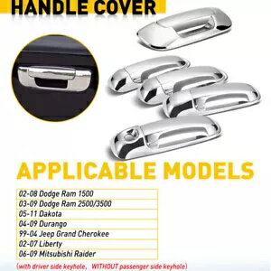  4 ɥϥɥơ륲ȥСץǥ󥴥åХƥ Chrome 4 Door Handle Tailgate Covers For Jeep Durango Dakota Dodge Ram Liberty