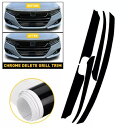 1/2 セット削除クローム ブラックアウト オーバーレイ フィット 2021-2022 ホンダ アコード フロント アッパー Gri 1/2set Delete Chrome Blackout Overlay Fit 2021-2022 Honda Accord Front Upper Gri