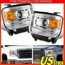 2X 2014-2015 GMC シエラ 1500 15-19 2500HD 3500HD クローム プロジェクター ヘッドライト 2X For 2014-2015 GMC Sierra 1500 15-19 2500HD 3500HD Chrome Projector Headlights(2)