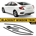 2016-2021 ホンダセダンクロームシビック削除ブラックアウトウィンドウトリムマットブラック 2016-2021 For Honda Sedan Chrome Civic Delete Blackout Window Trim matte Black
