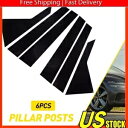 6x ブラックピラーカバードアポストトリム ヒュンダイジェネシス G80 2015-2022 セダン用 6x Black Pillar Cover Door Posts Trim For HYUNDAI GENESIS G80 2015-2022 Sedan(2)