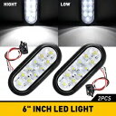 2X 6 インチ水中トラック トレーラー オーバル ストップ ターン テール ライト クリア レンズ ホワイト LED 2X 6'' Submersible Truck Trailer Oval Stop Turn Tail Light Clear Lens White LED(2)