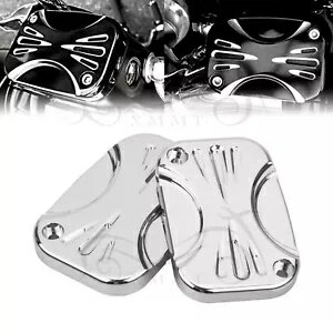 CNC クローム ブレーキ マスター シリンダー カバー ハーレー トライ エレクトラ ロード グライド キング用 CNC Chrome Brake Master Cylinder Cover For Harley Tri Electra Road Glide King
