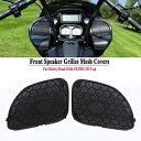 フロントフェアリングスピーカーメッシュグリルカバーハーレーロードグライドスペシャルFLTRXS 15+用 Front Fairing Speaker Mesh Grill Cover For Harley Road Glide Special FLTRXS 15+(2)