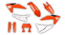 KTM 2024 2025 EXC XC-W EXC-F XCF-W プラスチックキット + フォークガード オレンジ ホワイト KTM 2024 2025 EXC XC-W EXC-F XCF-W Plastics kit + Fork guards Orange White