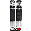 ヤマハ R1 R3 R6 ブラックとクローム ハンドグリップ コンフォート ジェル スクリュー バーエンド Yamaha R1 R3 R6 Black and Chrome Hand Grips Comfort Gel Screw Bar End