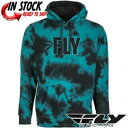 NEW FLY Racing タイダイ プルオーバー パーカー フード付きスウェットシャツ - ターコイズ/ブラック NEW FLY RACING Tie-Dye Pullover Hoodie Hooded Sweatshirt - Turquoise/Black