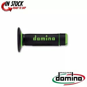 Domino ブラック/グリーン デュアル ハーフ ワッフル グリップ 0630-1576 Domino Black/Green Dually Half Waffle Grips 0630-1576