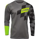 トール セクター バードロック ジャージ、グレー/ブラック/アシッド グリーン Thor Sector Birdrock Jersey, Grey/Black/...
