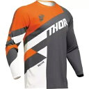 トール セクター チェッカー ユース ジャージ、チャコール/オレンジ/ホワイト Thor Sector Checker Youth Jersey, Charco...