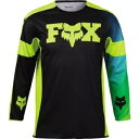 Fox Racing 360 Streak ユース ジャージ、ブラック/フロー イエロー/ティール Fox Racing 360 Streak Youth Je...