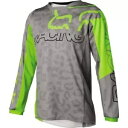 Fox Racing 180 Skew ガールズ ジャージ、グレー/フロー グリーン Fox Racing 180 Skew Girl's Jersey, Gr...