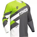 トール セクター チェッカー ユース ジャージ、チャコール/アシッド グリーン/ホワイト Thor Sector Checker Youth Jersey, C...