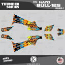 Kayo ATV AU125 または Bull125 オールイヤーズ サンダー用グラフィックキット - オレンジ Graphics Kit for Kayo ATV AU125 or Bull125 All Years Thunder - ORANGE
