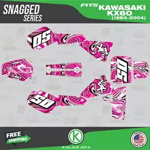KAWASAKI KX60 KX KAWA (1984-2021) 用グラフィックキット スナッジピンク Graphics Kit for KAWASAKI ..
