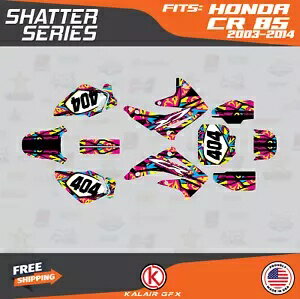 ホンダ CR 85 2003-2014 CR85 シャッター用グラフィックスキット - マゼンタ Graphics Kit for Honda CR 85 2003-2014 CR85 Shatter - Magenta