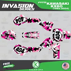 KAWASAKI KX60 KX KAWA (1984-2021) INVASION-ピンク用グラフィックスキット Graphics Kit for KAWASAK..