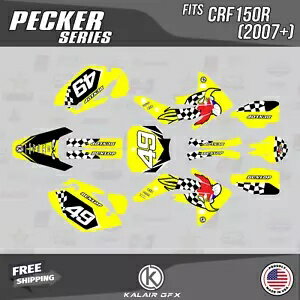 Honda CRF150R (2007-2023) CRF 150R Pecker シリーズ用グラフィックスキット - イエロー Graphics Kit for Honda CRF150R (2007-2023) CRF 150R Pecker Series - Yellow