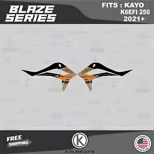 KAYO K6EFI 250 ダートバイク (2021+) Blaze シリーズ用グラフィックスキット - オレンジシフト Graphics Kit for KAYO K6EFI 250 Dirt Bike (2021+) Blaze Series - Orange-Shift