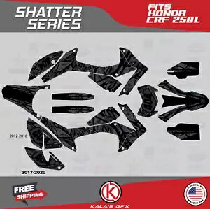 グラフィックキット HONDA CRF250L 2012-2020 シャッター - スモーク Graphics Kit for HONDA CRF250L 2012-2020 Shatter - Smoke