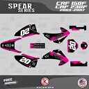ホンダ CRF150F CRF230F (2003-2007) 用グラフィックスキット スピアマゼンタ Graphics Kit for HONDA CRF150F CRF230F (2003-2007) Spear-Magenta(2)