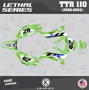 ヤマハ TTR 110 (2008-2023) TTR110 リーサル シリーズ用グラフィックスキット - グリーン Graphics Kit for Yamaha TTR 110 (2008-2023) TTR110 Lethal series - Green(2)
