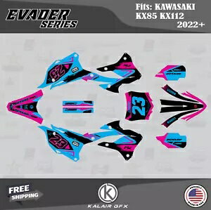 グラフィックスキット KAWASAKI KX85 KX112 2022 2023 2024 Evader シリーズ - CM Graphics Kit for KAWASAKI KX85 KX112 2022 2023 2024 Evader Series - CM