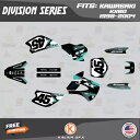 KAWASAKI KX 80 (1998-2004) Division シリーズ用グラフィックスキット - アクア Graphics Kit for KAWASAKI KX 80 (1998-2004) Division Series - Aqua