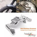 クローム ハイウェイ ホーク スカル オーナメント ヘッドライト バイザー スケルトン ダイナ スチールに適合 Chrome Highway Hawk Skull Ornament Headlight Visor Skeleton Fits Dyna Steel