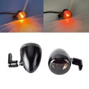 ペアブラックシェルターンシグナルフラッシャーライトハーレーワイドグライドFXDWG 1991-08用 Pair Black Shell Turn Signal Flasher Light For Harley Wide Glide FXDWG 1991-08