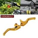 ゴールド 3 フィンガー 5.3 "ハンドブレーキクラッチレバーハーレーダイナ FXR2/FXR3/FXR4 CVO/SE 用 Gold 3 FINGER 5.3" Hand Brake Clutch Lever For HARLEY Dyna FXR2/FXR3/FXR4 CVO/SE