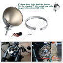 オートバイ 7インチ クローム ヘッドライト バケット ハウジング 配線付き ハーレー ダイナ ソフテイル用 Motorcycle 7" Chrome Headlight Buckets Housing w/ Wiring For Harley Dyna Softail