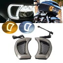 ヘッドライト ベント アクセント ライト ウインカー ランニング ライト付き ツーリング ロード グライド用 Headlight Vent Accents Light w/ Turn Signal Running Light For Touring Road Glide