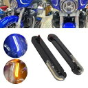 フロント LED フラッシュフォークターンシグナルライト DRL 付きハーレートライグライドストリートグライド用 Front LED Flush Fork Turn Signals Light w/DRL For Harley Tri Glide Street Glide