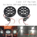 ペアオートバイラウンド 4.5 インチ LED ヘッドライト Hi/Lo ランプフォグライト Harley Dyna に適合 Pair Motorcycle Round 4.5" LED Headlight Hi/Lo Lamp Fog Light Fits Harley Dyna