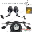 オートバイ 1 ペア LED リアビューサイドミラーキット ハーレー VRSCF 2009-2017 に適合 Motorcycle 1 Pair LED Rear View Side Mirrors Kit Fits Harley VRSCF 2009-2017