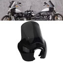 ブラック ヘッドライト フェアリング 15 インチ フロントガラス セット ハーレー ソフテイル ストリート ボブ 18-21用 Black Headlight Fairing 15'' Windshield Set For Harley Softail Street Bob 18-21
