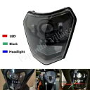 ブラックダートバイク LED ヘッドライトフロントランプ XCW EXC EXC-F 250 300 350 450 500 Black Dirt Bike LED Headlight Front Lamp For XCW EXC EXC-F 250 300 350 450 500
