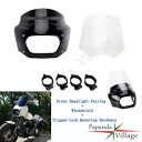 ハーレー ソフテイル ファット ボブ用 フロント ヘッドライト フェアリング 15 インチ クリア フロントガラス キット付き Front Headlight Fairing w/ 15'' Clear Windshield Kits For Harley Softail Fat Bob