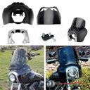 クラブスタイル フロントヘッドライトフェアリングカバー + フロントガラス ハーレーダイナ 2006-2017用 Club Style Front Headlight Fairing Cover + Windshield For Harley Dyna 2006-2017