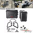 ブラックアルミサイドケース収納ボックスハーレーソフテイルストリートボブ 2018-20 Black Aluminum Side Cases Storage Boxes For Harley Softail Street Bob 2018-20