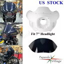 ホワイトヘッドライトフェアリングウィンドディフレクターアイアンブラケットハーレーローライダーファットボブ用 White Headlight Fairing Wind Deflector Iron Bracket For Harley Low Rider Fat Bob